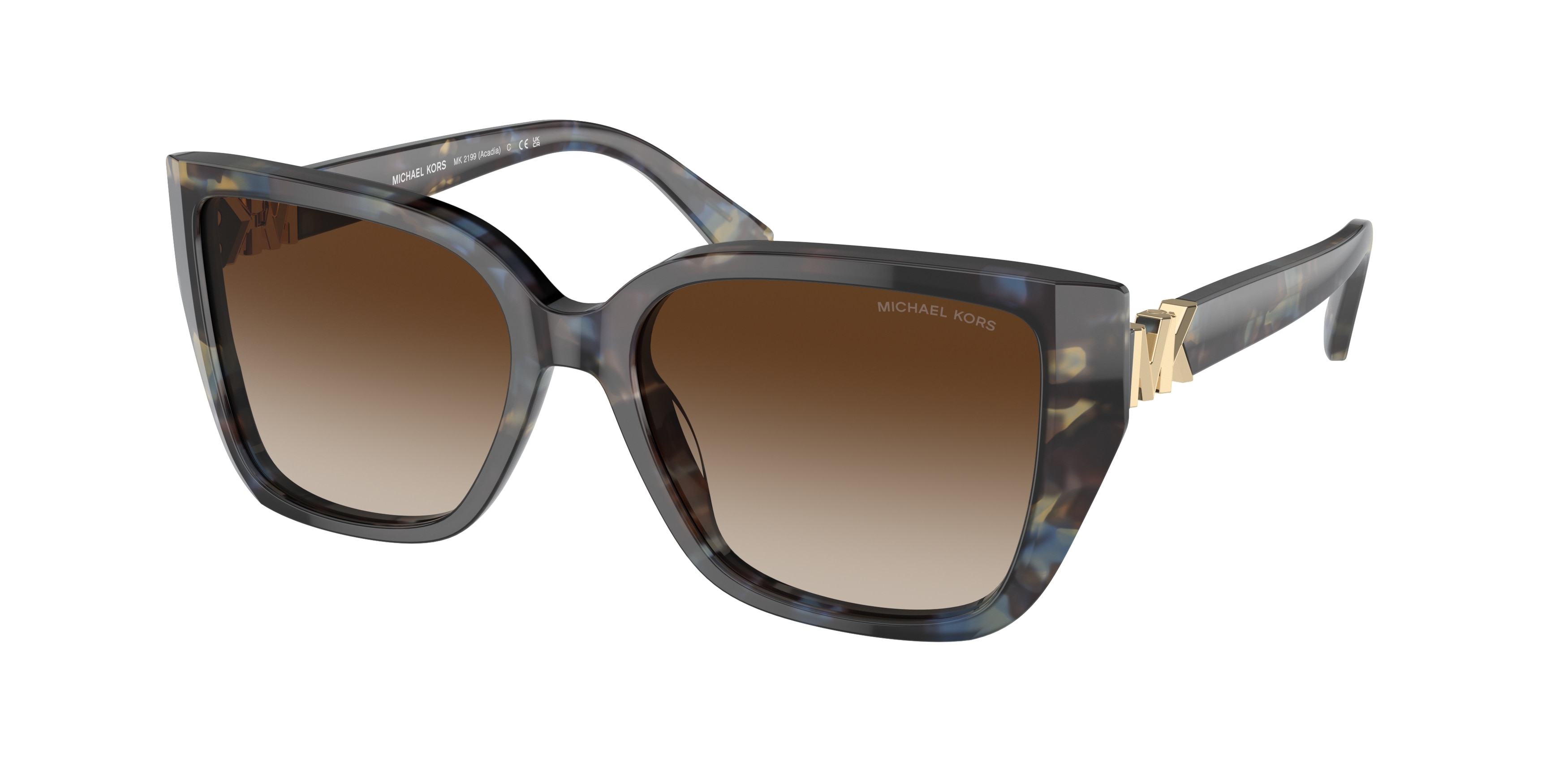 Michael Kors Damen MK2199 Acadia 395213 Sonnenbrillen Acetat Blau Braun Quadratisch Normal Schattiert-image